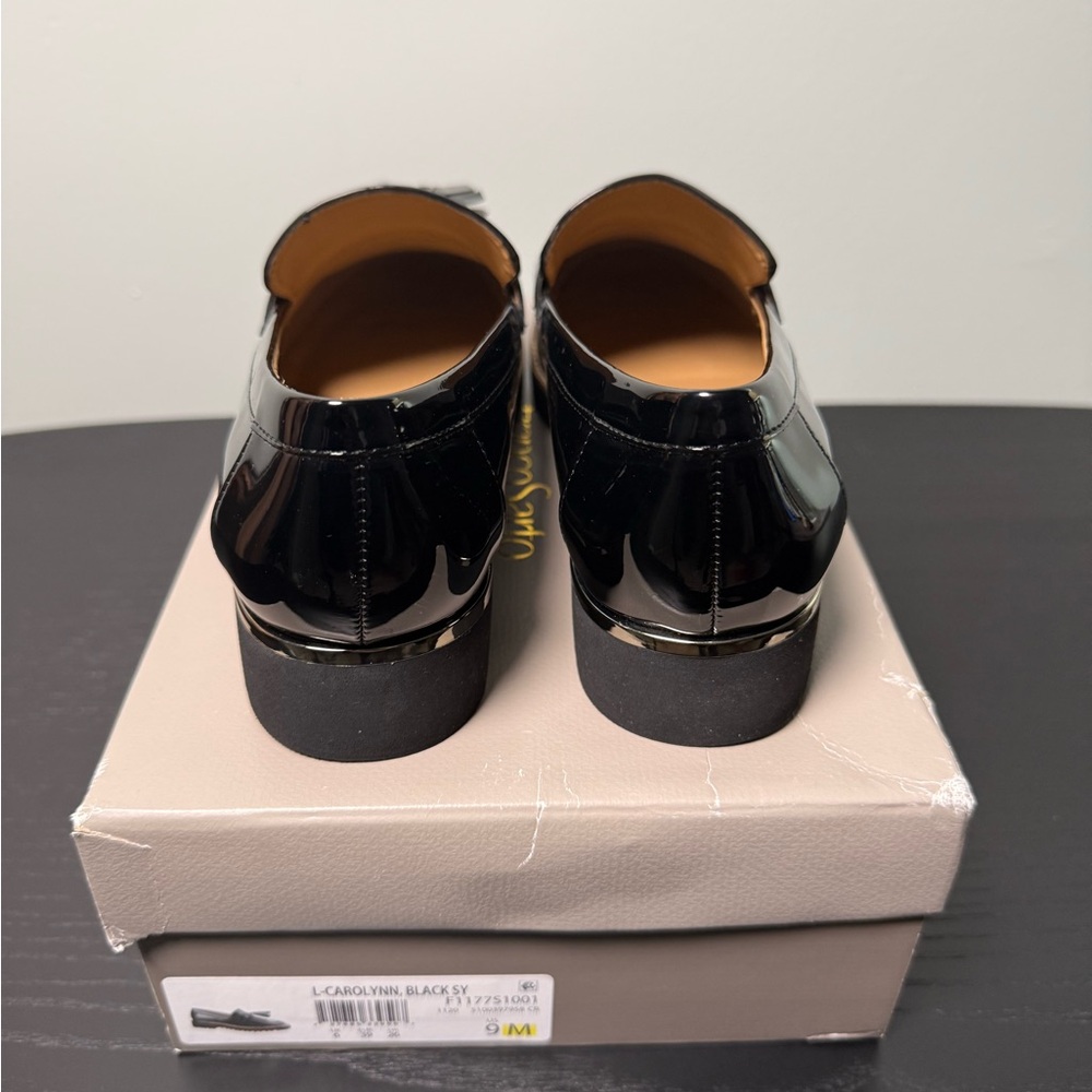 Franco Sarto Carolyn Black Patent Leather Loafers Size 9M NIB - Picture 3 of 4